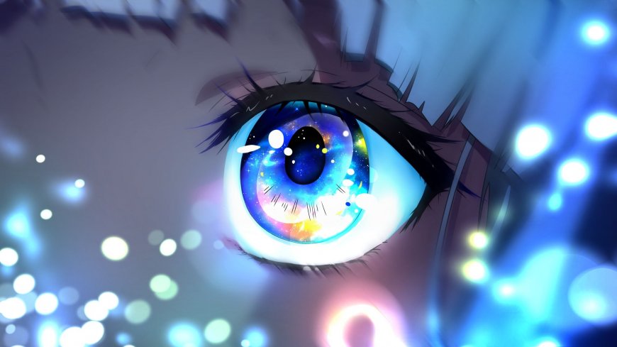 动漫眼睛特写星空瞳孔光斑唯美人物电脑壁纸