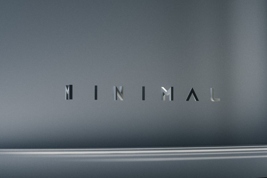灰色极简字母MINIMAL立体设计创意电脑壁纸