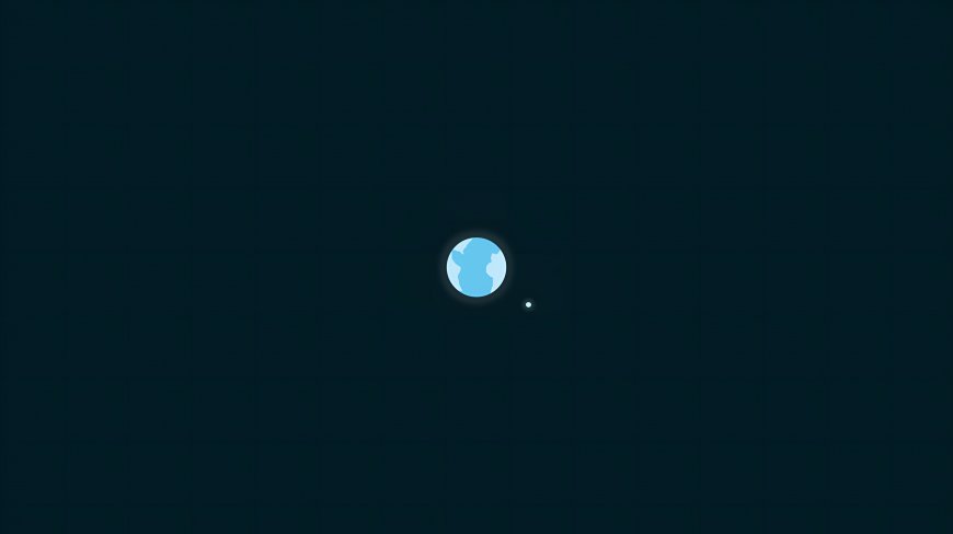 蓝色地球与卫星深空背景创意电脑壁纸