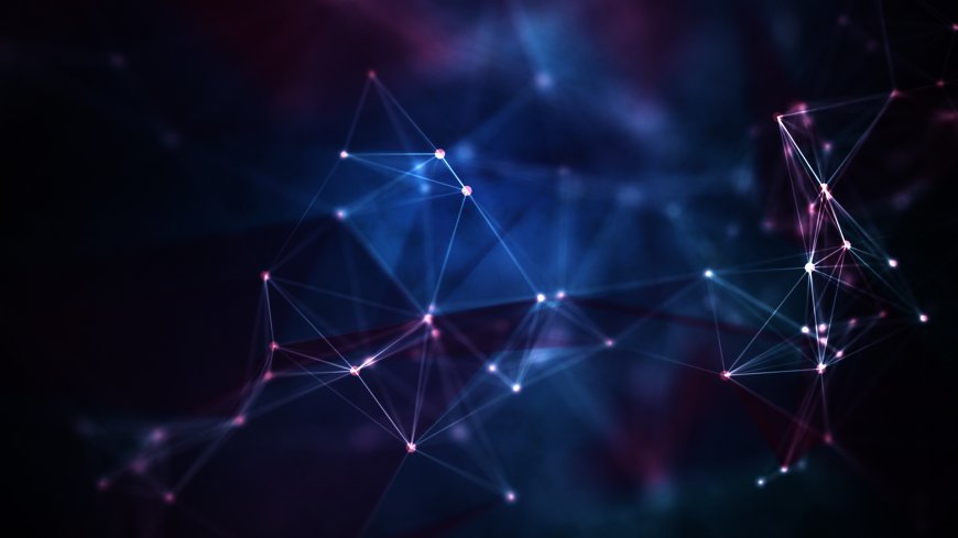 蓝色科技网络线条光点连接抽象创意电脑壁纸
