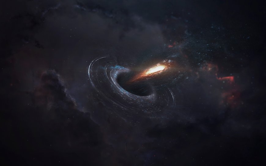 科幻黑洞星系扭曲光晕宇宙深空天文现象电脑壁纸