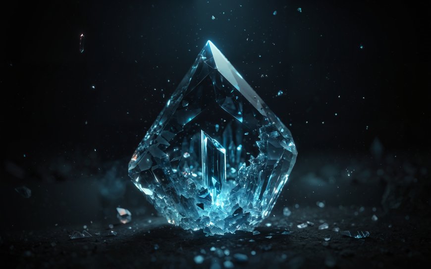 蓝色水晶碎裂发光特效创意电脑壁纸