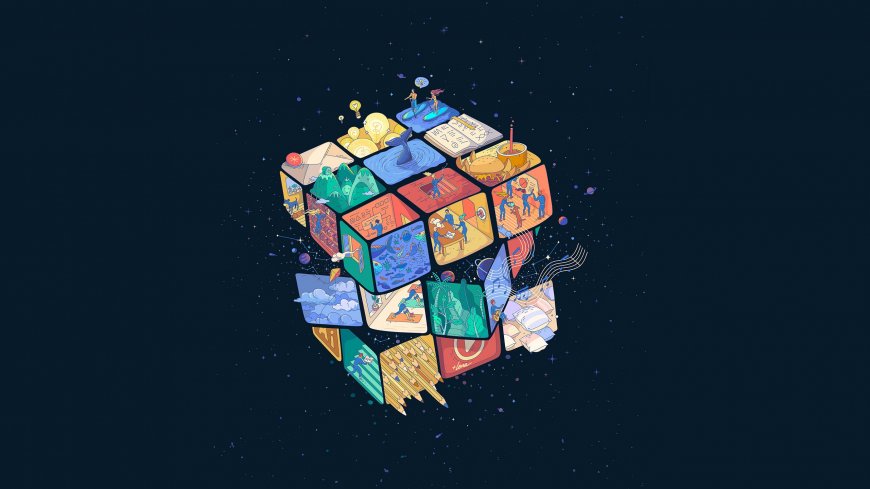 魔方世界创意绘图动态壁纸创意电脑壁纸