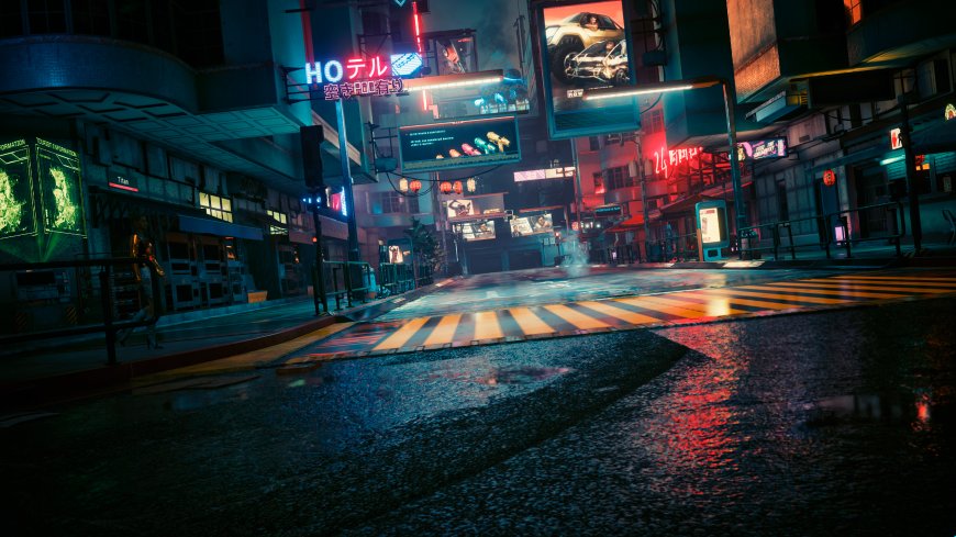 赛博朋克2077夜之城霓虹街景游戏场景电脑壁纸