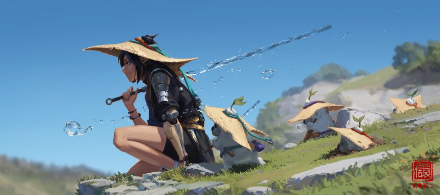 水剑小队动漫少女与萌物互动风景电脑壁纸