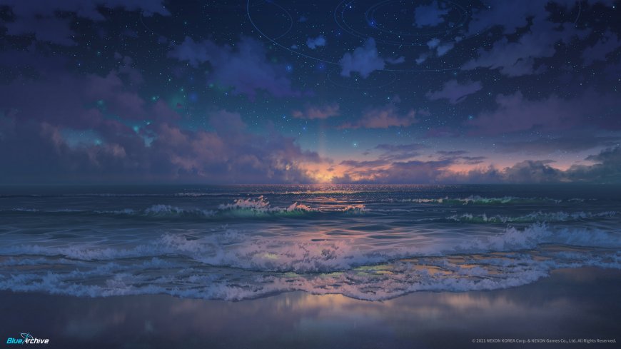 蔚蓝档案海景星空游戏官方风景电脑壁纸