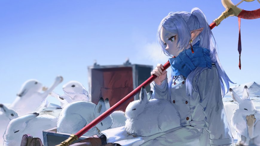 葬送的芙莉莲雪地持杖与白兔动漫电脑壁纸