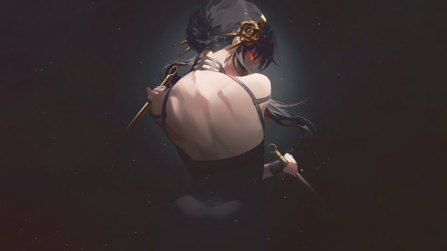 约尔福杰背影持匕首插画间谍过家家动漫少女电脑壁纸