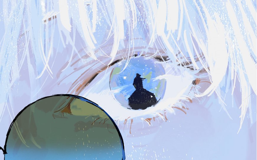 咒术回战五条悟眼部特写夏油杰倒影动漫电脑壁纸