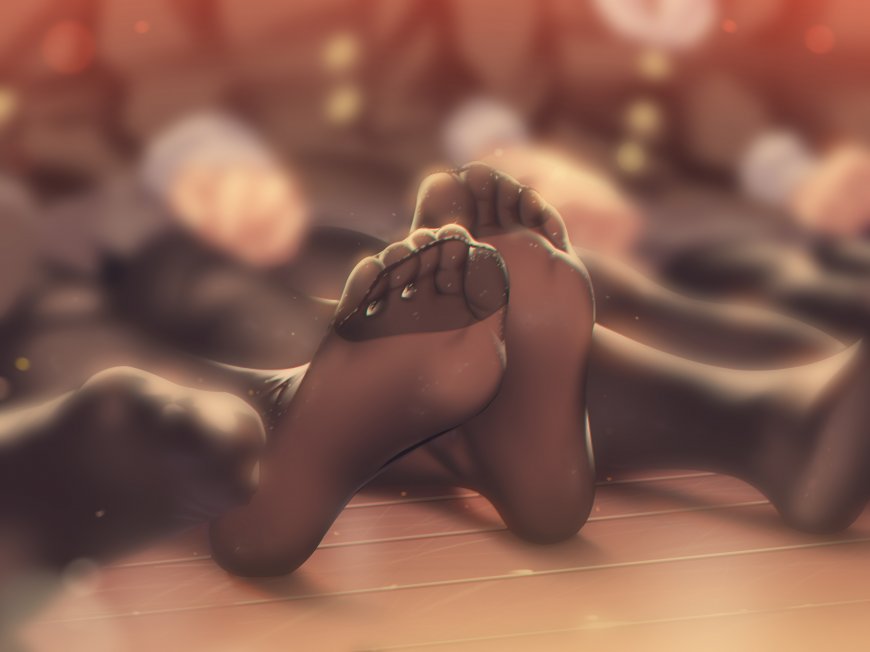 足部特写绘画参考动漫少女电脑壁纸