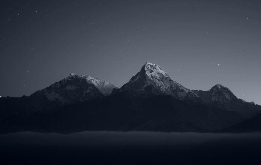 夜晚雪山星空倒影自然风光风景电脑壁纸