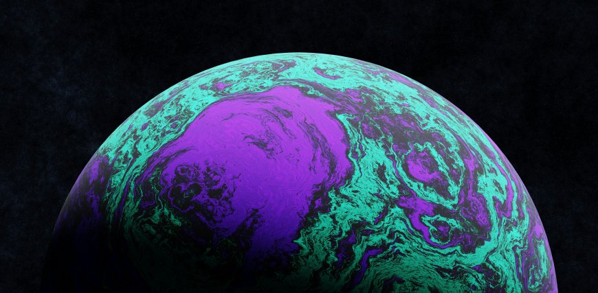 紫绿渐变星球表面纹理科幻艺术设计创意电脑壁纸