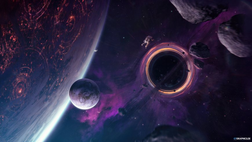 宇航员探索黑洞宇宙科幻创意电脑壁纸