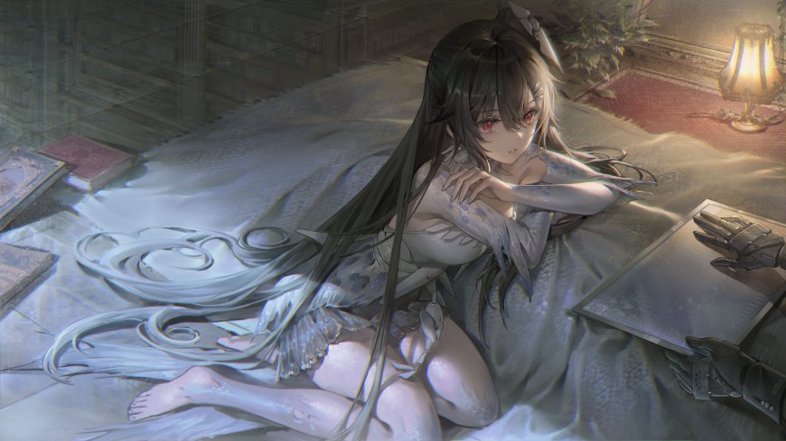 战双帕弥什角色露西亚侧卧床上动漫少女电脑壁纸
