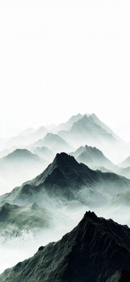 水墨风格层峦叠嶂风景手机壁纸