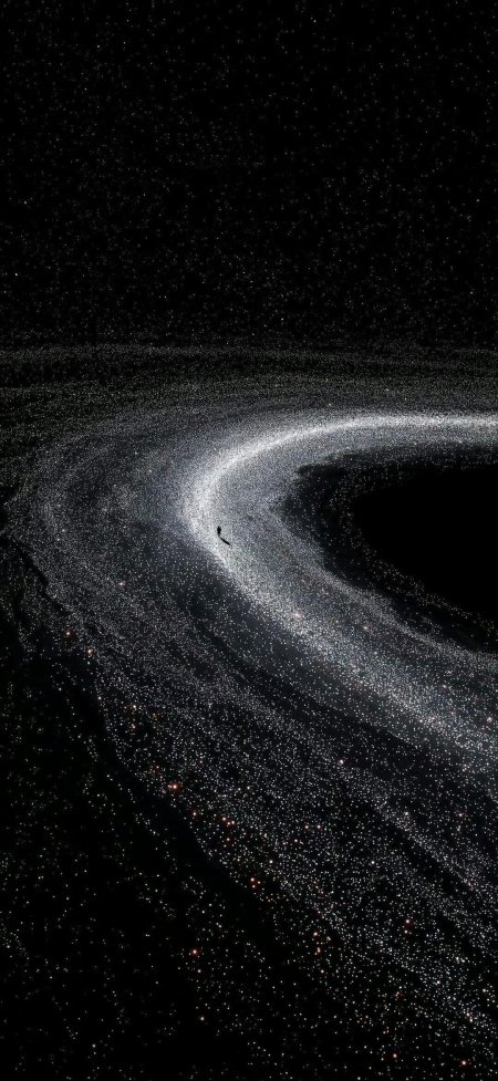 银河星空下人物剪影风景手机壁纸