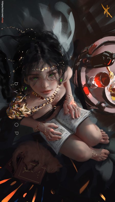 鬼刀风铃公主WLOP插画手机壁纸