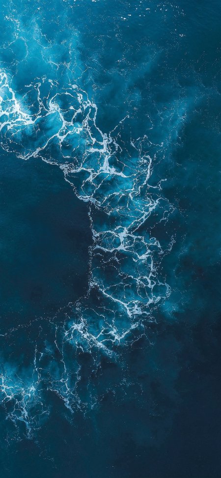 海浪俯瞰视角深蓝海水自然纹理风景手机壁纸