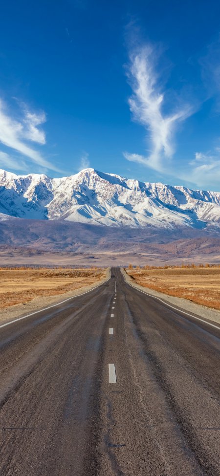 雪山公路风景手机壁纸
