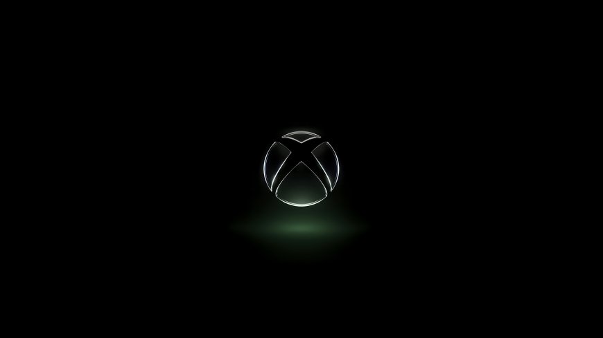 Xbox标志黑色背景发光特效创意电脑壁纸