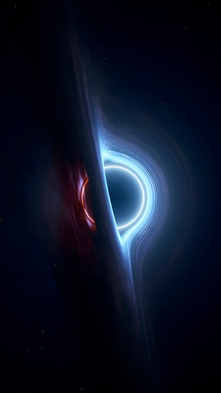 星际穿越卡冈图雅黑洞蓝色吸积盘科幻手机壁纸
