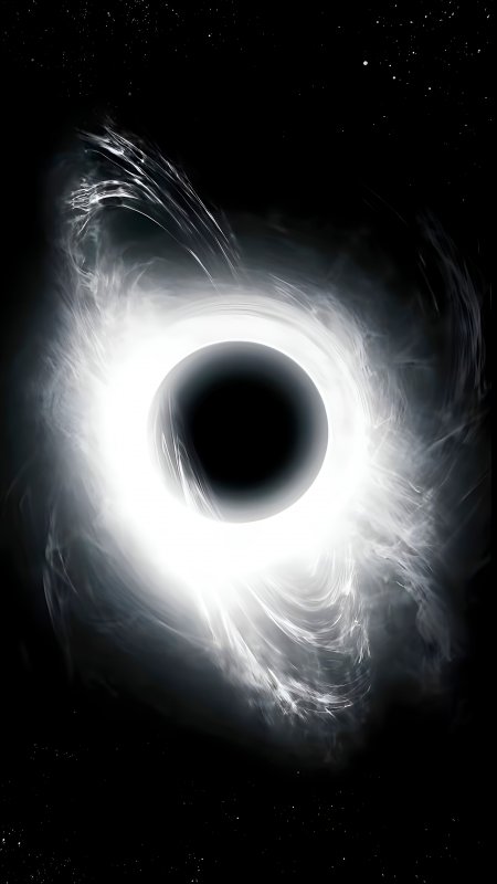 黑洞吞噬恒星光影特效科幻创意手机壁纸