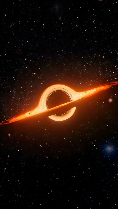 星际穿越卡冈图雅黑洞橙黄色吸积盘科幻手机壁纸