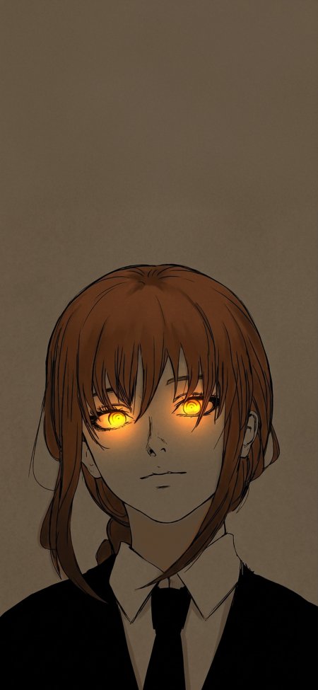 电锯人玛奇玛黄色发光眼睛少女动漫手机壁纸