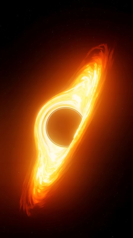 宇宙黑洞吸积盘橙黄色光影科学幻想手机壁纸