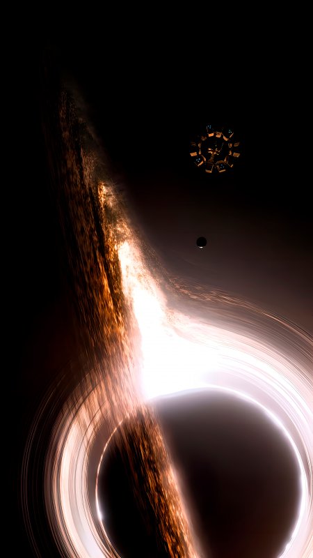 星际穿越卡冈图雅黑洞飞船宇宙场景科幻手机壁纸