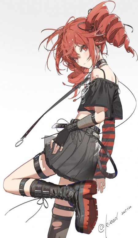 重音Teto朋克风侧身站立少女动漫手机壁纸