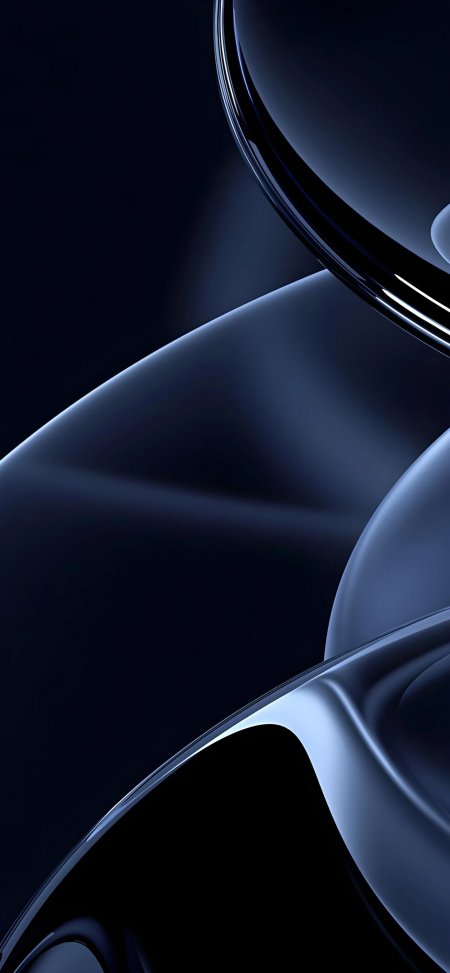 iPhone16e深蓝色抽象曲面手机壁纸