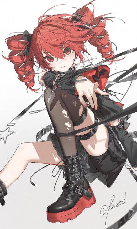 重音Teto朋克风坐姿少女动漫手机壁纸