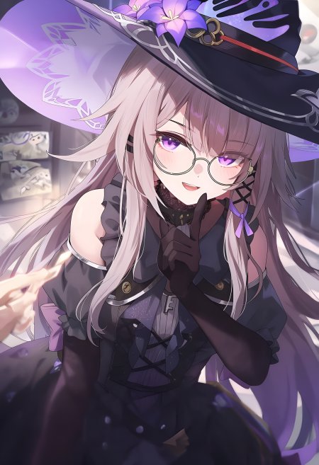 崩坏星穹铁道 黑塔戴眼镜指尖发光少女动漫手机壁纸