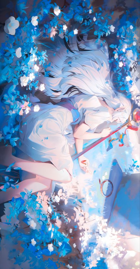 葬送的芙莉莲芙莉莲花海法杖沉睡场景动漫手机壁纸