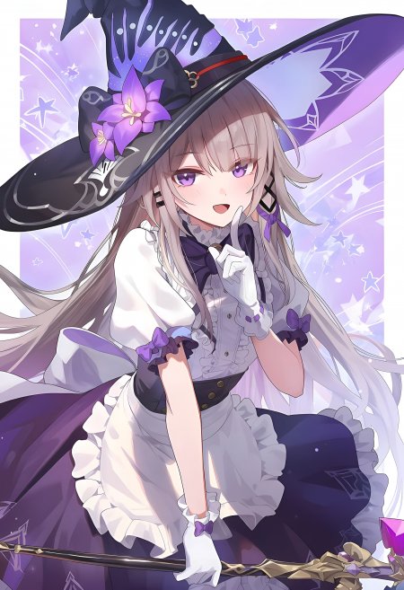 崩坏星穹铁道 黑塔持魔法杖俏皮姿态少女动漫手机壁纸
