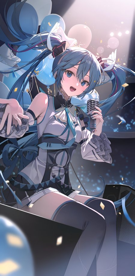 初音未来舞台演唱少女动漫手机壁纸