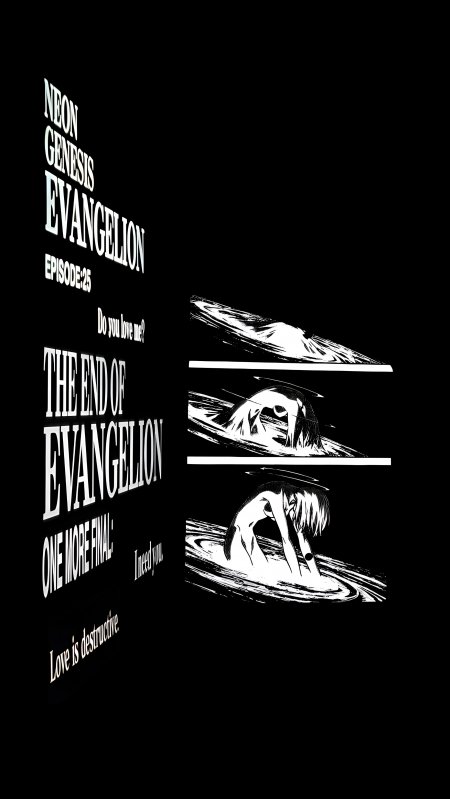 新世纪福音战士剧场版黑白插画动漫手机壁纸