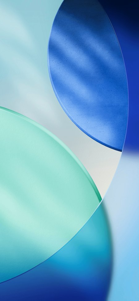 iPhone16e蓝绿渐变抽象几何手机壁纸