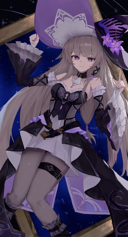 崩坏星穹铁道 黑塔女士比耶俏皮魔法师装扮少女动漫电脑壁纸
