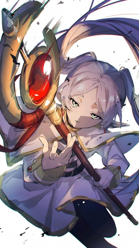 葬送的芙莉莲挥杖战斗魔法少女动漫手机壁纸