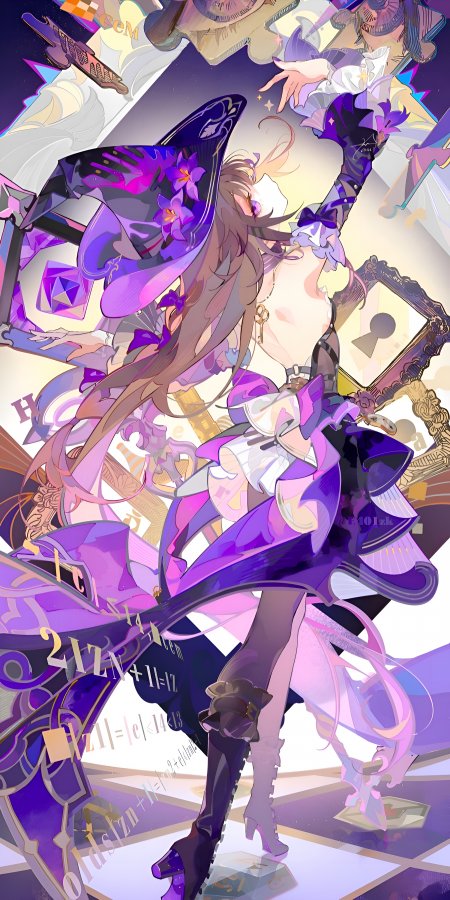 黑塔壁纸 – 崩坏星穹铁道 魔女舞动魔法阵绚丽光影动漫手机壁纸