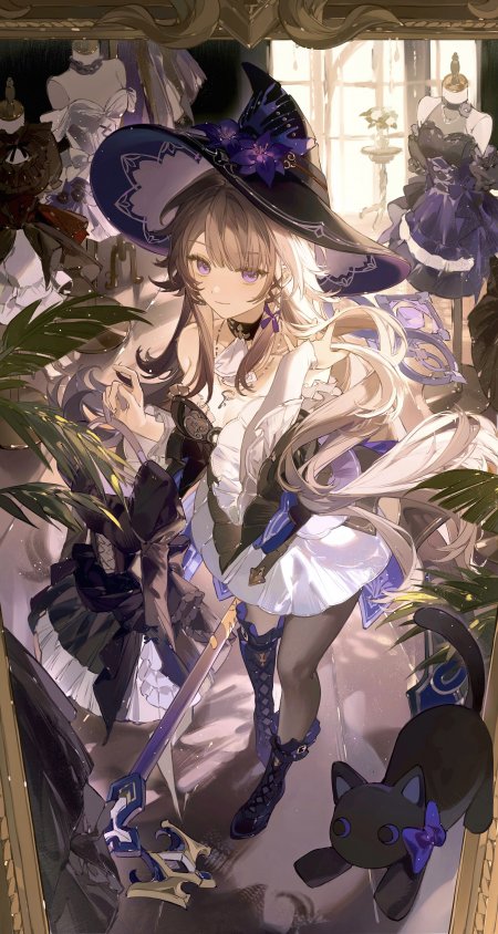 黑塔女巫壁纸 – 崩坏星穹铁道 魔法少女黑塔漂浮书本魔法阵动漫手机壁纸