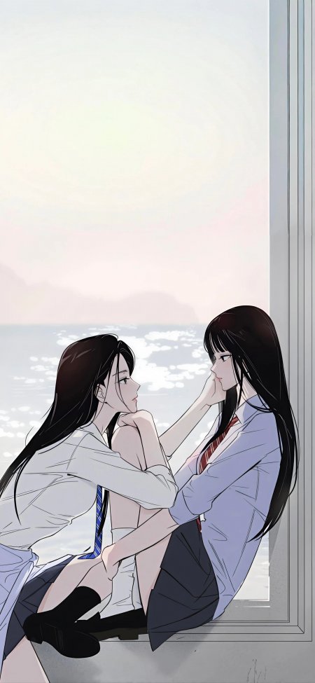 少女校服窗边对望动漫手机壁纸