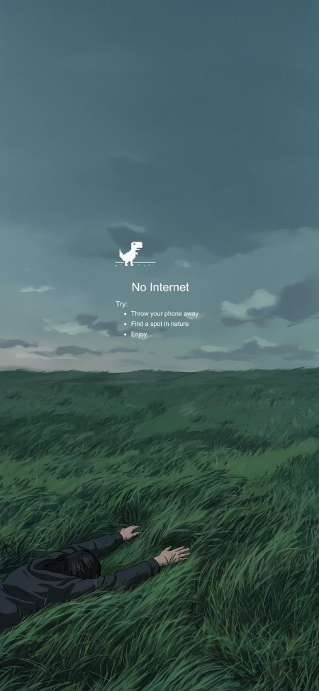 人物躺卧草地无网络提示创意手机壁纸人物躺卧草地无网络提示创意手机壁纸
