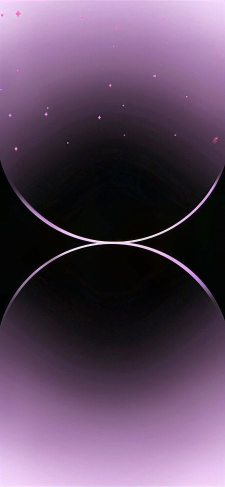紫色渐变星空与对称圆形光效抽象创意手机壁纸