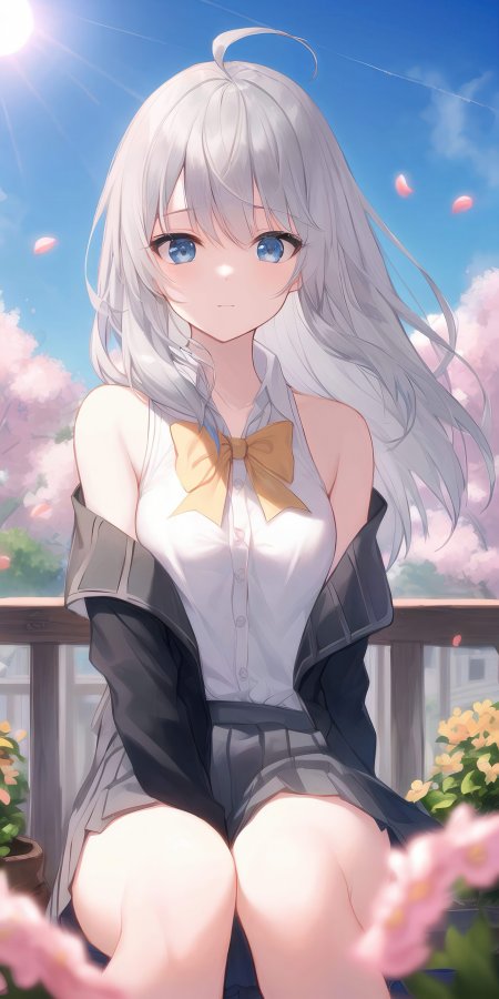 魔女之旅伊蕾娜白发蓝瞳校服少女动漫手机壁纸