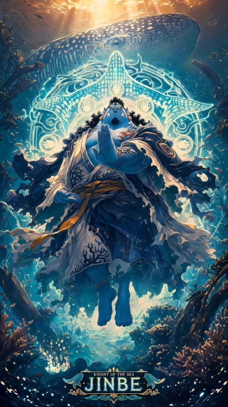 海贼王甚平鲸鲨鱼人骑士深海动漫手机壁纸