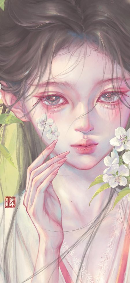 古风少女白花仙气二次元动漫手机壁纸