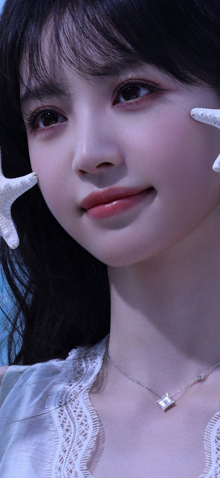 田曦薇女神手持海星特写人像手机壁纸